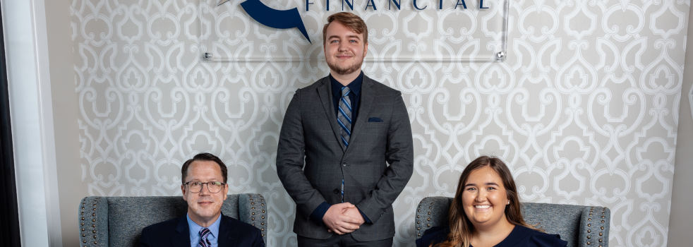 Photo of Erickson Financial's staff in the lobby of the office.